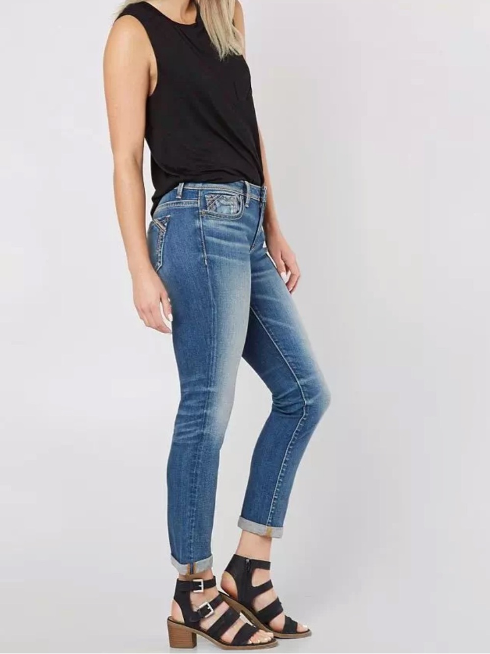 Buckle Black Fit No.76 Ankle Straight Jeans Italian Fabric Candiani Denim Sz 26